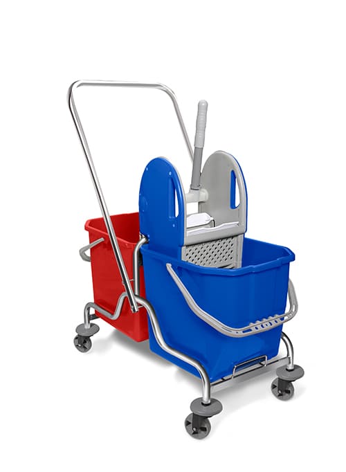TEMİZLİK SETİ ÇİFT KOVALI METAL KROM METAL (BOYALI) PRESLİ